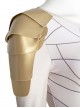 Eternals Thena Beige Battle Suit Design Combination 2 Halloween Cosplay Costume Golden Shoulder Armors