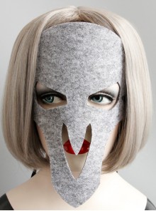 Punk Exaggeration Fashion Retro Halloween Christmas Game Cosplay Grey Mask