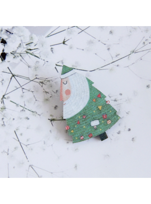 Fashion Cartoon Funny Christmas Tree Holiday Birthday Cute Male Female Child Green Brooch