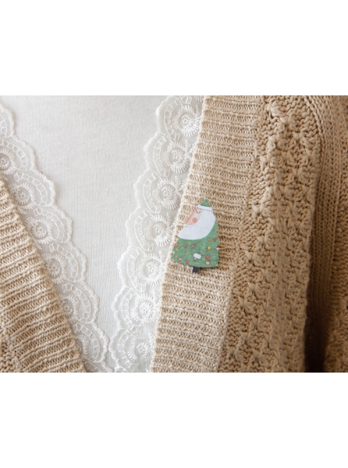 Fashion Cartoon Funny Christmas Tree Holiday Birthday Cute Male Female Child Green Brooch
