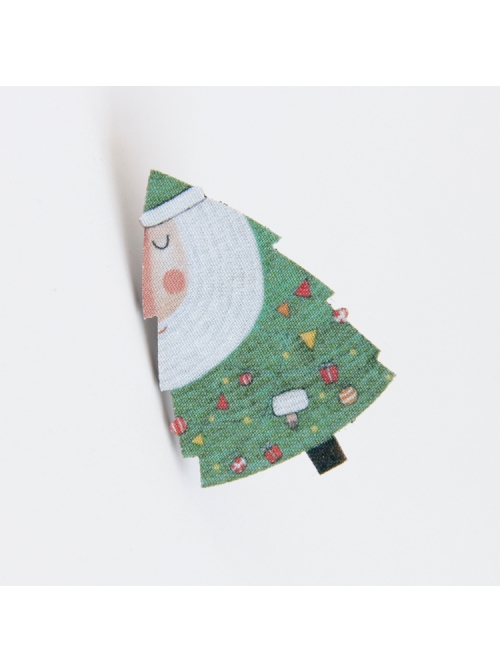 Fashion Cartoon Funny Christmas Tree Holiday Birthday Cute Male Female Child Green Brooch
