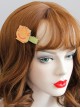 Girl Fashion Funny Cartoon Cute Little Yellow Cat Green Hairpin
