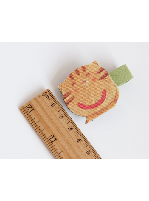 Girl Fashion Funny Cartoon Cute Little Yellow Cat Green Hairpin