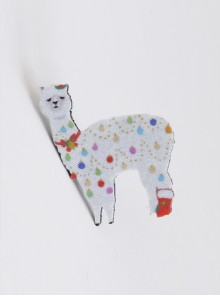 Christmas Creative Fashion Cute Personality Cartoon Alpaca Animal Brooch