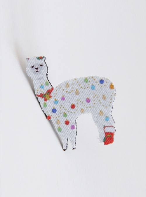 Christmas Creative Fashion Cute Personality Cartoon Alpaca Animal Brooch