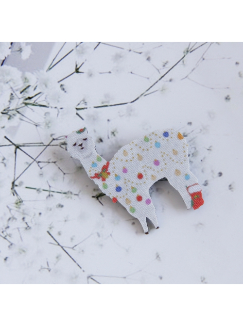 Christmas Creative Fashion Cute Personality Cartoon Alpaca Animal Brooch