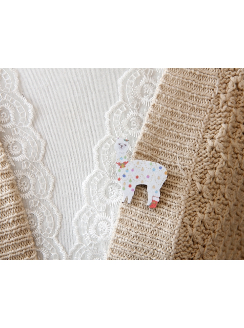 Christmas Creative Fashion Cute Personality Cartoon Alpaca Animal Brooch