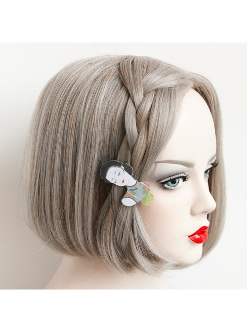 Personality Simplicity Creativity Retro Black Hair Eyes Closed Cheongsam Woman Duckbill Hairpin