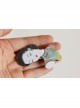 Personality Simplicity Creativity Retro Black Hair Eyes Closed Cheongsam Woman Duckbill Hairpin