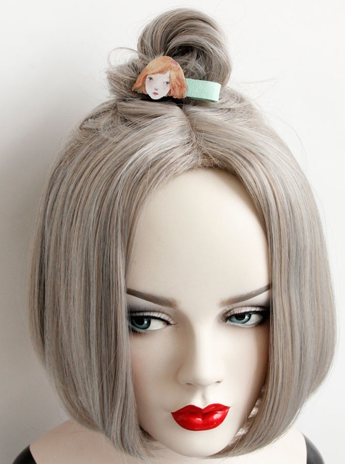 Cute Fashion Funny Children Birthday Holiday Cartoon Yellow-haired Girl Princess Hairpin