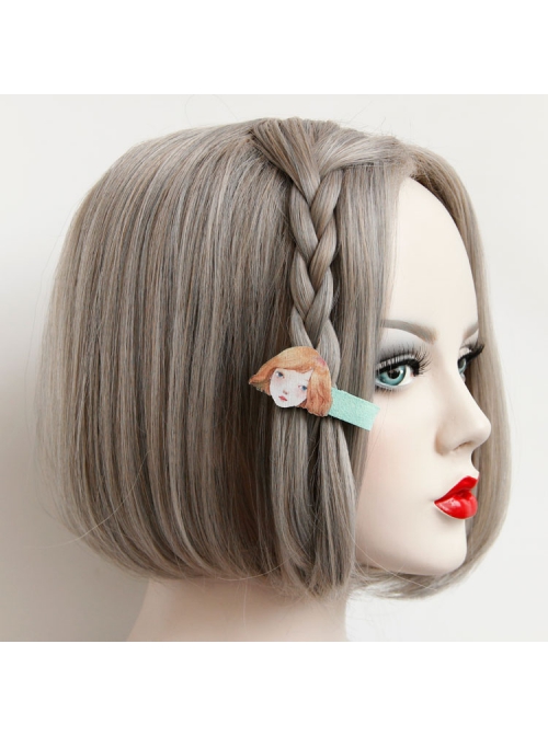 Cute Fashion Funny Children Birthday Holiday Cartoon Yellow-haired Girl Princess Hairpin