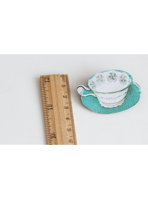 Creative Cute Fashion Retro Cartoon Green Teacup Cloth Female Brooch