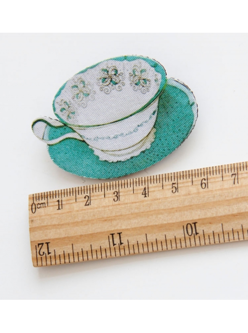 Creative Cute Fashion Retro Cartoon Green Teacup Cloth Female Brooch