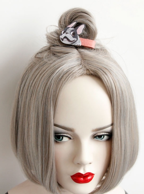 Fashion Trend Cartoon Fighting Dog Cute Child Baby Pink Hairpin