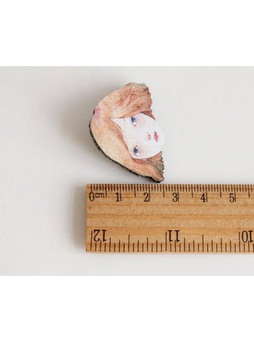 Fashion Festival Birthday Cartoon Yellow-Haired Girl Fabric Cute Child Baby Brooch