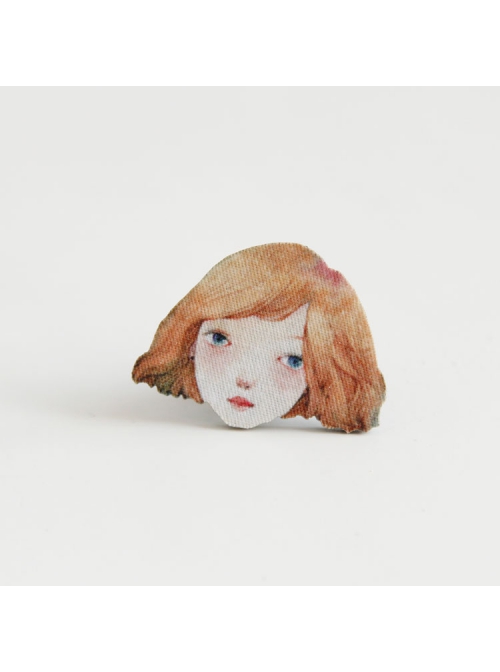 Fashion Festival Birthday Cartoon Yellow-Haired Girl Fabric Cute Child Baby Brooch