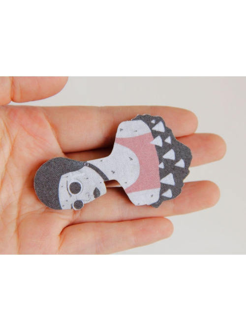 Punk Fashion Retro Personality Cartoon Sunglasses Bitter Girl Fabric Small Brooch