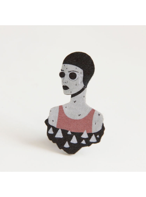 Punk Fashion Retro Personality Cartoon Sunglasses Bitter Girl Fabric Small Brooch