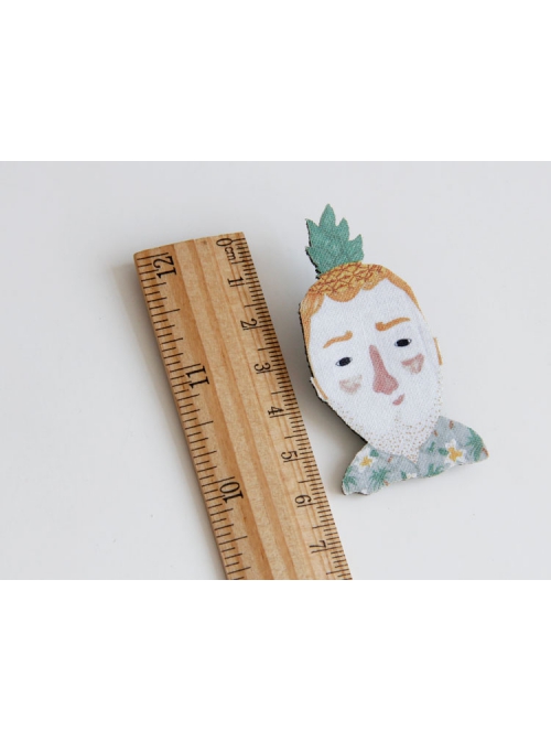 Fashion Trend Cute Personality Cartoon Pineapple Head Man Brooch