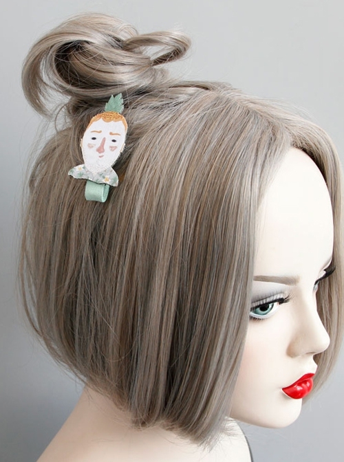 Personality Cartoon Funny Fashion Cute Pineapple Man Spring Hairpin
