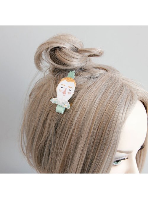 Personality Cartoon Funny Fashion Cute Pineapple Man Spring Hairpin