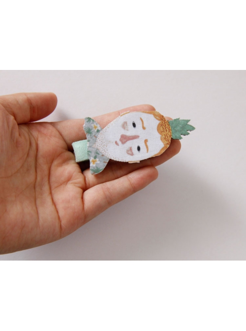 Personality Cartoon Funny Fashion Cute Pineapple Man Spring Hairpin