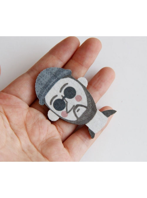 Creative Cartoon Cute Fashion Trend Hat Sunglasses Male Brooch