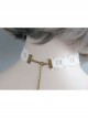 Fashion Baroque Vintage White Lace Blue Artificial Gemstone Pendant Female Short Necklace