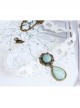 Fashion Baroque Vintage White Lace Blue Artificial Gemstone Pendant Female Short Necklace