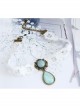 Fashion Baroque Vintage White Lace Blue Artificial Gemstone Pendant Female Short Necklace
