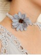 Fashion Leisure Gray Flowers Vacation Tourism Commemorative Female Choker