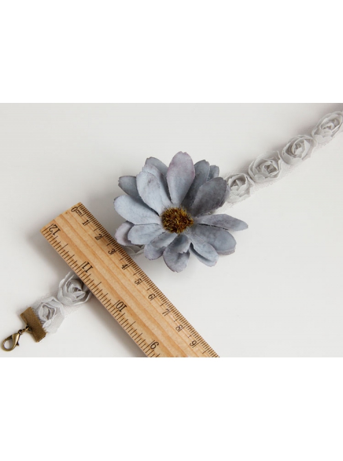 Fashion Leisure Gray Flowers Vacation Tourism Commemorative Female Choker