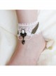 Handmade Retro Fashion White Lace Pearl Love Rose Wings Female Anklet