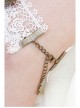 Handmade Retro Fashion White Lace Pearl Love Rose Wings Female Anklet