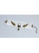 Handmade Retro Fashion White Lace Pearl Love Rose Wings Female Anklet