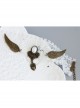 Handmade Retro Fashion White Lace Pearl Love Rose Wings Female Anklet