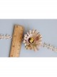 Fashion Retro Personality Pink Simulation Flower Golden Lace All-Match Female Short Necklace