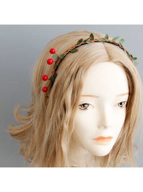 Cute Sweet Red Small Cherry Rattan Creative Fashion Female Headband