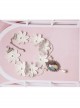 White Lace Flower Imitation Pearl Beauty Portrait Gemstone Pendant Retro Female Short Necklace