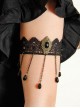 Creative Fashion Retro Gothic Black Tassel Lace Artificial Crystal Female Armband