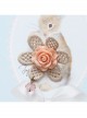 All-Match Retro Fashion Cute Golden Lace Pink Flowers Female Sweater Brooch