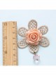 All-Match Retro Fashion Cute Golden Lace Pink Flowers Female Sweater Brooch