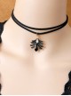 Punk Simple Fashion Retro Personality Black Rope Feather Pendant Hip Hop Female Short Necklace