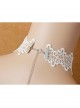 Fashion Retro Personality Elk Pendant Female White Lace Flower Creative Short Necklace