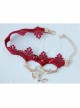 Love Letters Heart Wings Christmas Valentine'S Day Red Lace Retro Fashion Female Anklet
