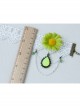 Sweet Retro White Lace Green Flowers Tassels Gemstone Pendant Women Fashion Anklet