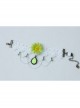 Fashion Retro Bride Green Flowers White Lace Tassels Gemstone Pendant Female Armband