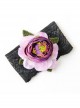 Fashion Retro Personality Black Lace Pink Flowers Green Leaves Wide Female Armband