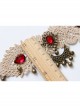 Palace Style Fashion Valentine'S Day Golden Lace Ruby Bells Retro Female Anklet