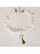 Simple Retro Fashion Christmas Green Small Tree Love White Lace Female Short Necklace